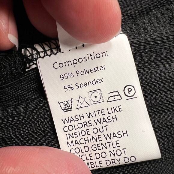 Zaful Swim Cover Up Ribbed Black V-Neck O-Ring Short Sleeve New w/Tags Size L - Picture 7 of 10